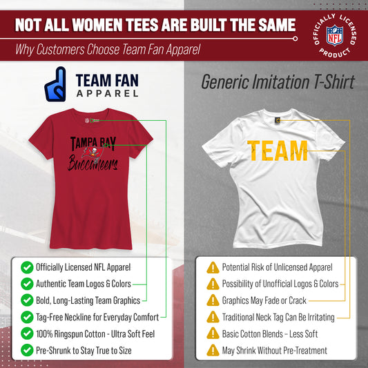 Tampa Bay Buccaneers NFL Women's Paintbrush Fitted T-Shirt - Red