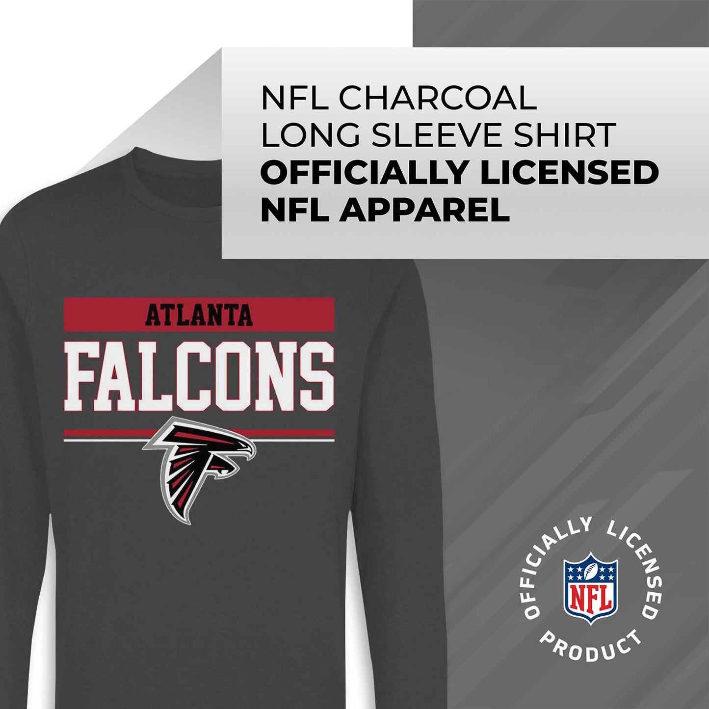 Atlanta Falcons NFL Adult Charcoal Long Sleeve T Shirt - Charcoal