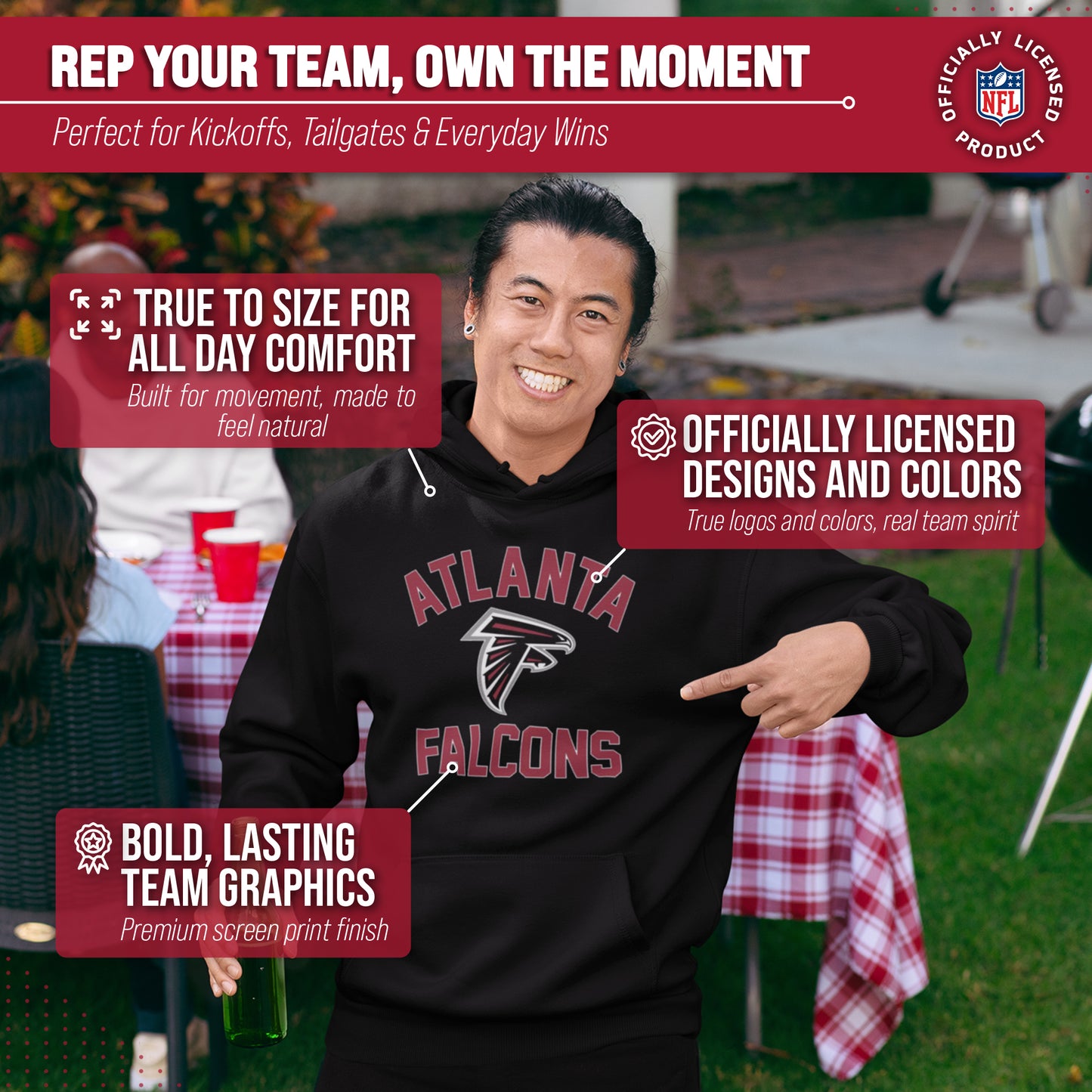 Atlanta Falcons NFL Adult Gameday Hooded Sweatshirt - Black