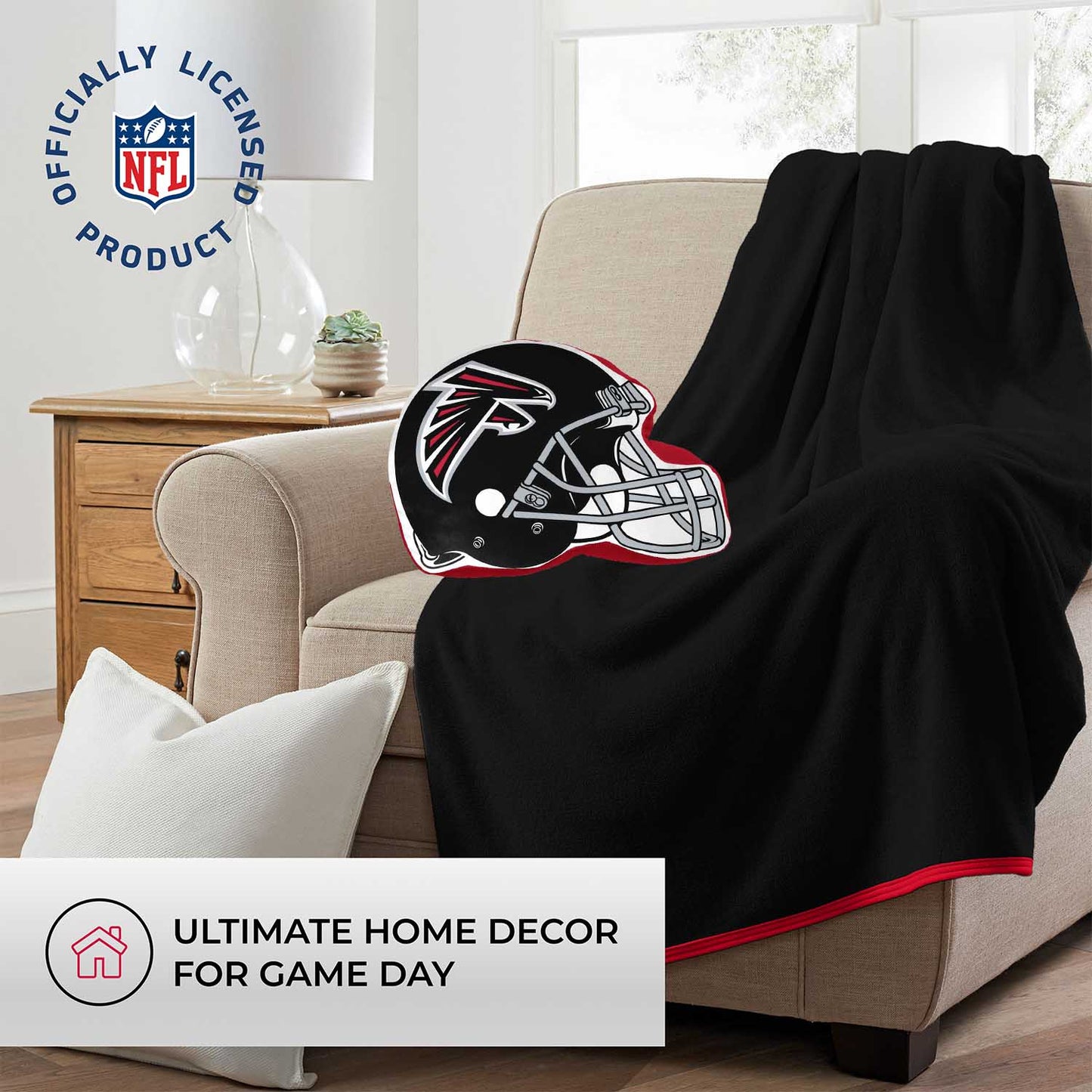 Atlanta Falcons NFL Helmet Football Super Soft Plush Pillow - Red
