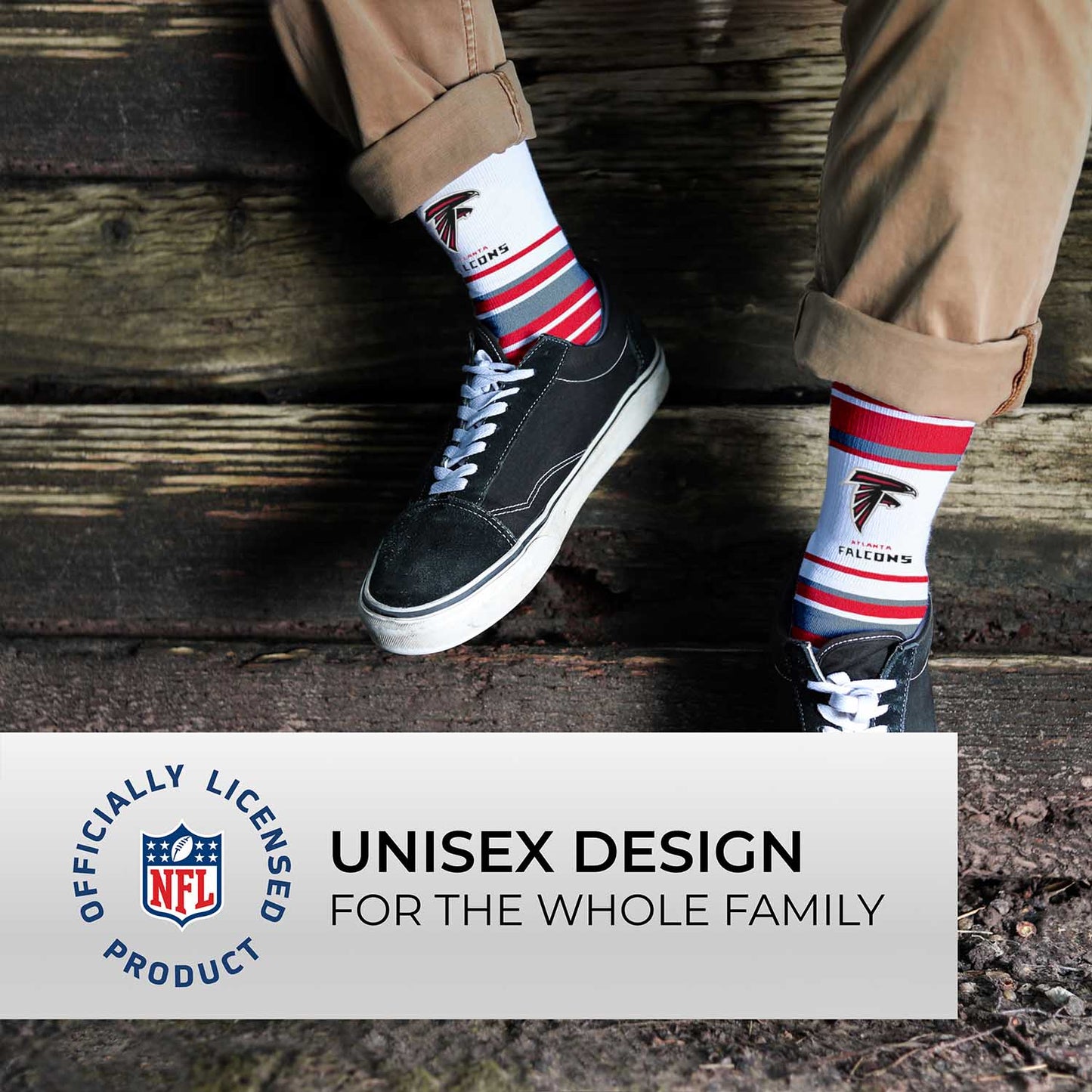 Atlanta Falcons NFL Adult Striped Dress Socks - Red