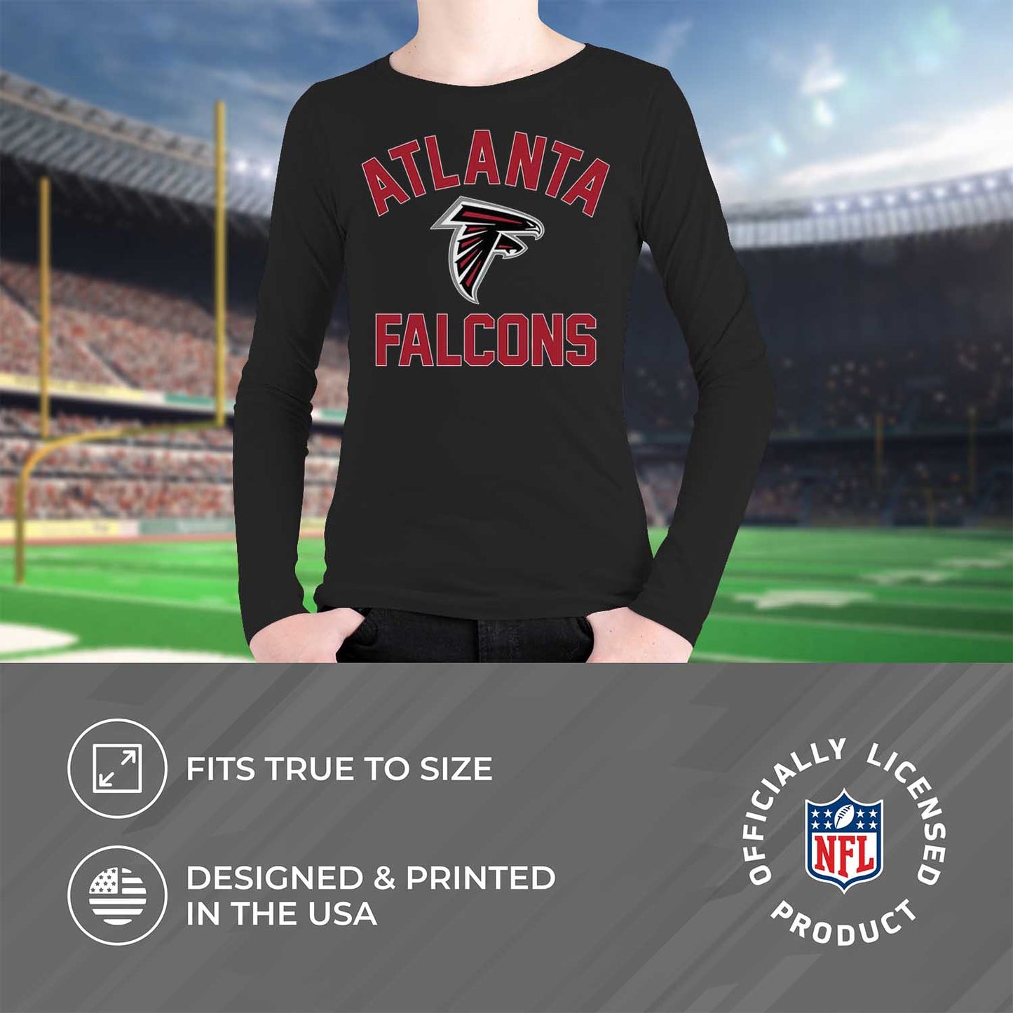 Atlanta Falcons NFL Youth Gameday Crewneck Sweatshirt - Black