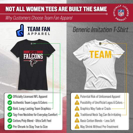 Atlanta Falcons NFL Women's Team Block Charcoal Tagless T-Shirt - Charcoal
