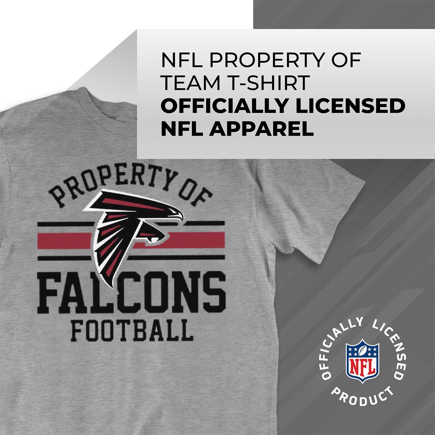Atlanta Falcons NFL Adult Property Of T-Shirt - Sport Gray