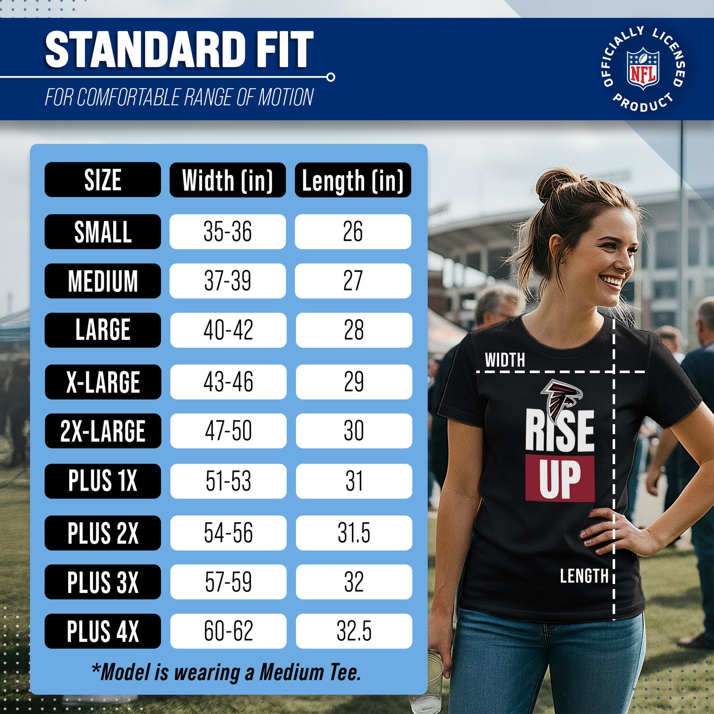 Atlanta Falcons NFL Womens Team Slogan Short Sleeve Tshirt - Black