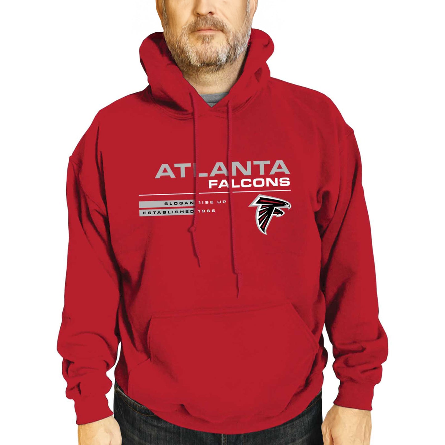 Atlanta Falcons Adult NFL Speed Stat Sheet Fleece Hooded Sweatshirt - Red