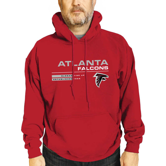 Atlanta Falcons Adult NFL Speed Stat Sheet Fleece Hooded Sweatshirt - Red