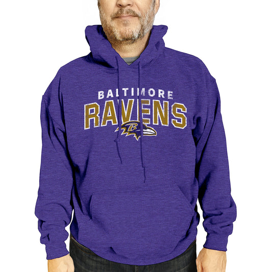 Baltimore Ravens NFL Adult Unisex Starting Fresh Ultra Soft Fleece Hooded Sweatshirt - Purple