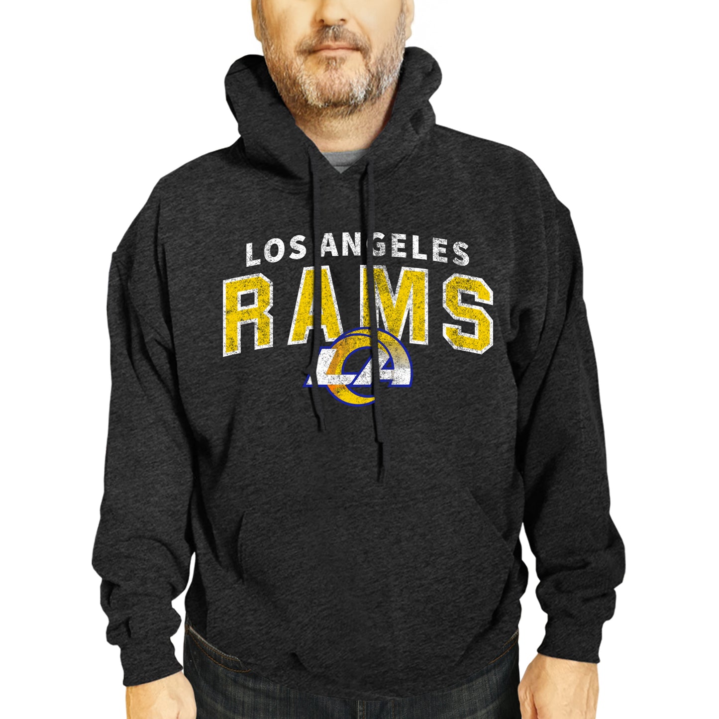 Los Angeles Rams NFL Adult Unisex Starting Fresh Ultra Soft Fleece Hooded Sweatshirt - Black Heather