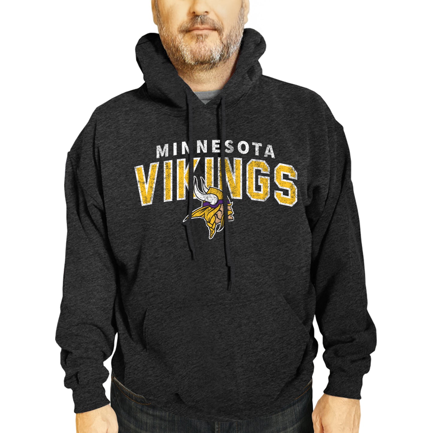 Minnesota Vikings NFL Adult Unisex Starting Fresh Ultra Soft Fleece Hooded Sweatshirt - Black Heather