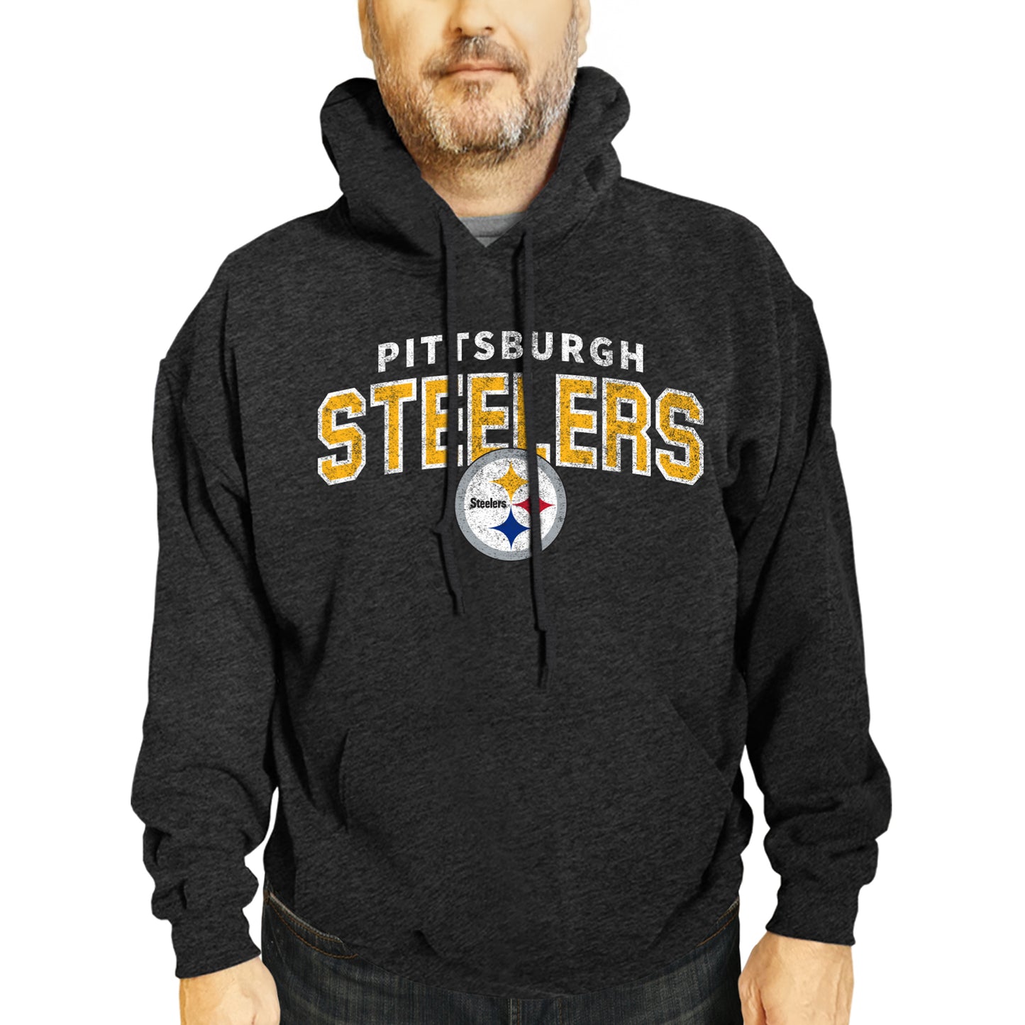 Pittsburgh Steelers NFL Adult Unisex Starting Fresh Ultra Soft Fleece Hooded Sweatshirt - Black Heather