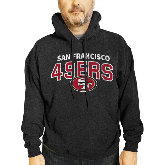 San Francisco 49ers NFL Adult Unisex Starting Fresh Ultra Soft Fleece Hooded Sweatshirt - Black Heather