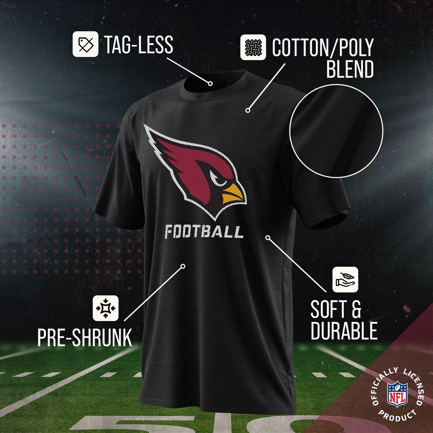 Arizona Cardinals NFL Youth Run City Tee - Black