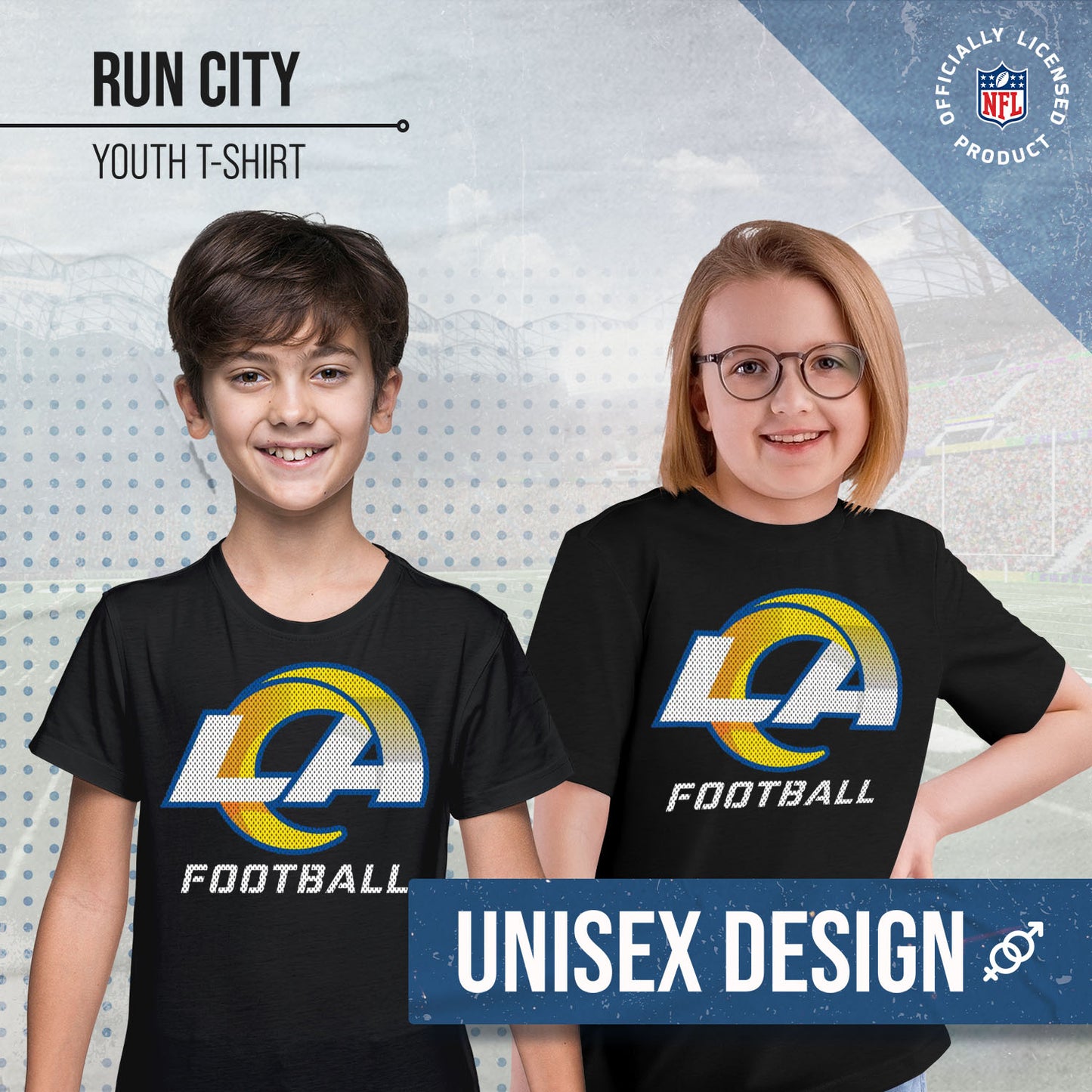Los Angeles Rams NFL Youth Run City Tee - Black