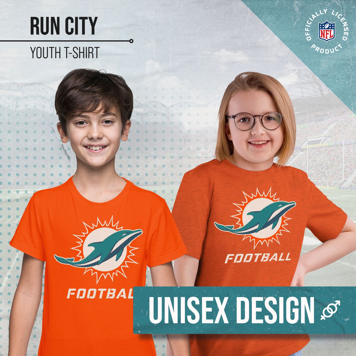 Miami Dolphins NFL Youth Run City Tee - Orange