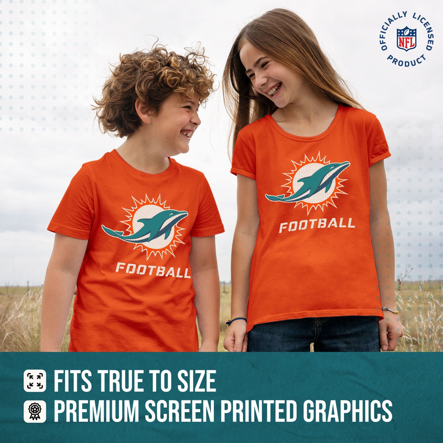 Miami Dolphins NFL Youth Run City Tee - Orange