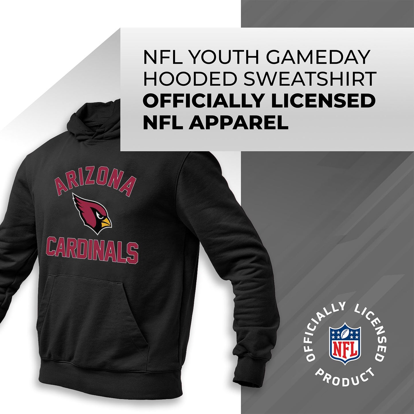Arizona Cardinals NFL Youth Gameday Hooded Sweatshirt - Black