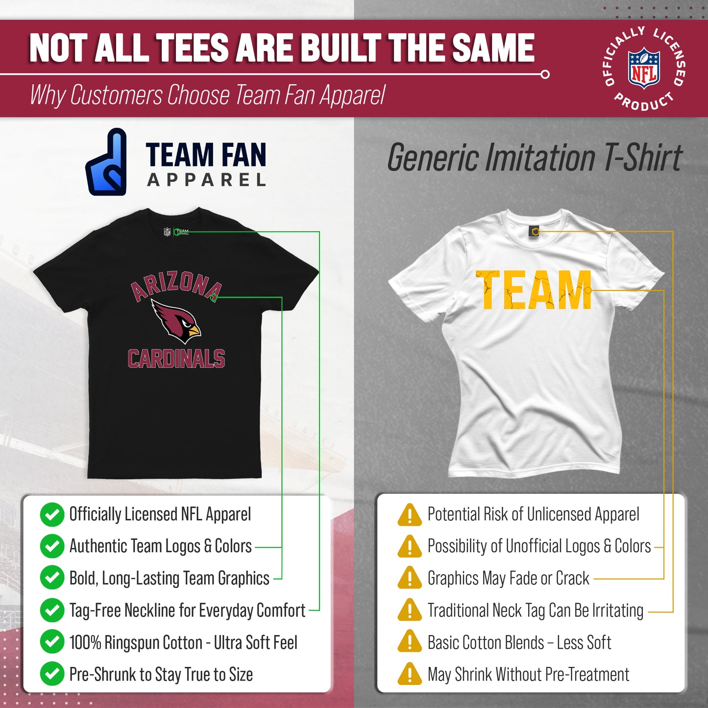 Arizona Cardinals NFL Adult Gameday T-Shirt - Black
