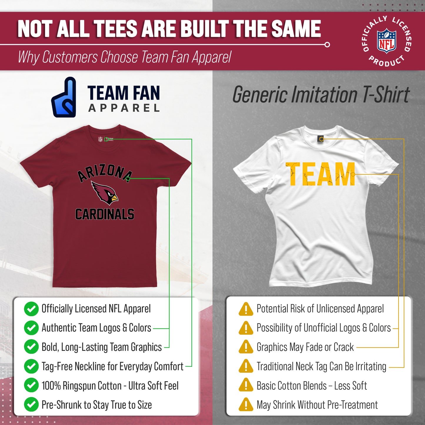 Arizona Cardinals NFL Adult Gameday T-Shirt - Cardinal