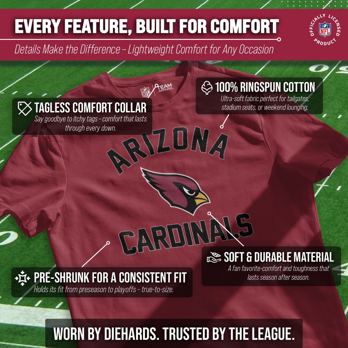Arizona Cardinals NFL Adult Gameday T-Shirt - Cardinal