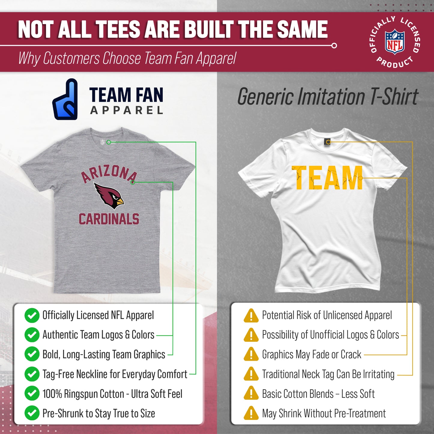 Arizona Cardinals NFL Adult Gameday T-Shirt - Gray