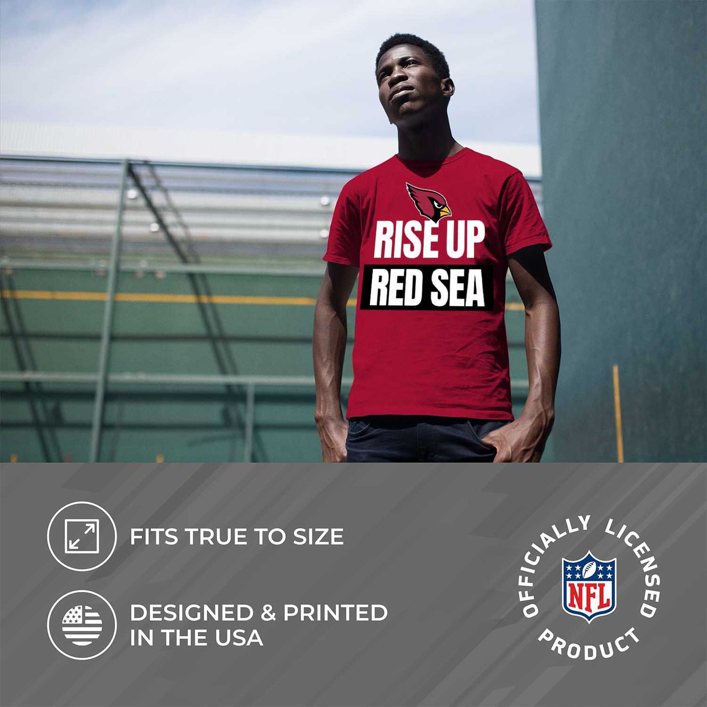 Arizona Cardinals NFL Adult Team Slogan Unisex T-Shirt - Cardinal