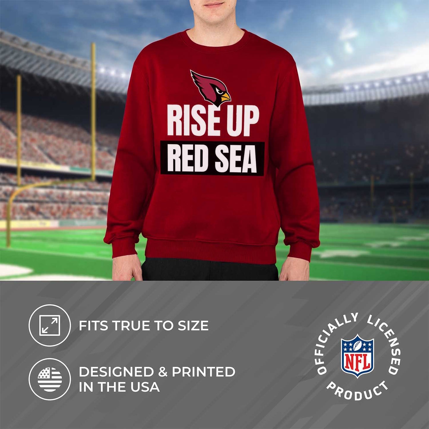 Arizona Cardinals NFL Adult Slogan Crewneck Sweatshirt - Cardinal