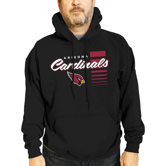Arizona Cardinals NFL Adult Unisex Retro Script Ultra Soft Fleece Hooded Sweatshirt - Black