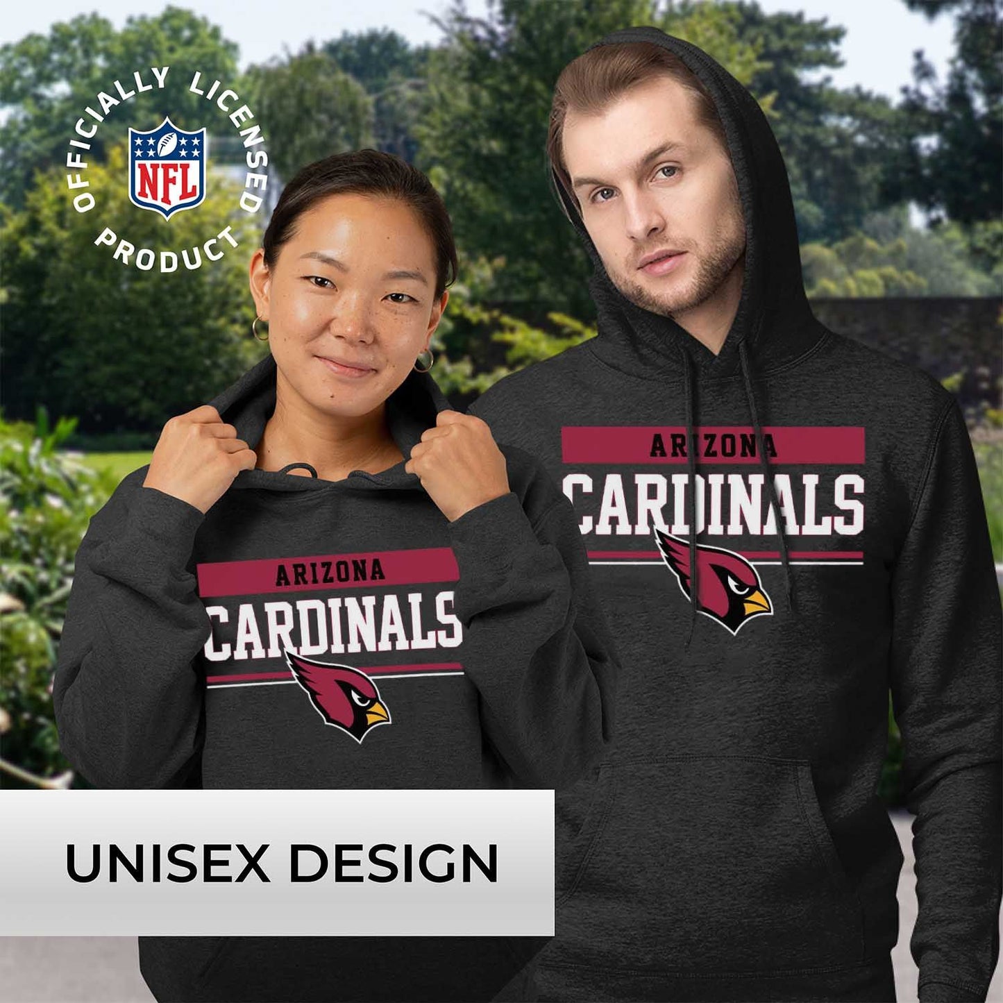 Arizona Cardinals NFL Adult Gameday Charcoal Hooded Sweatshirt - Charcoal