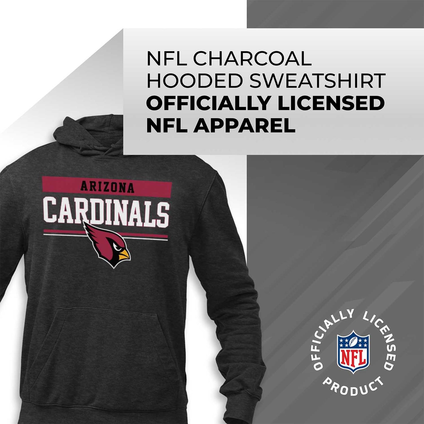 Arizona Cardinals NFL Adult Gameday Charcoal Hooded Sweatshirt - Charcoal