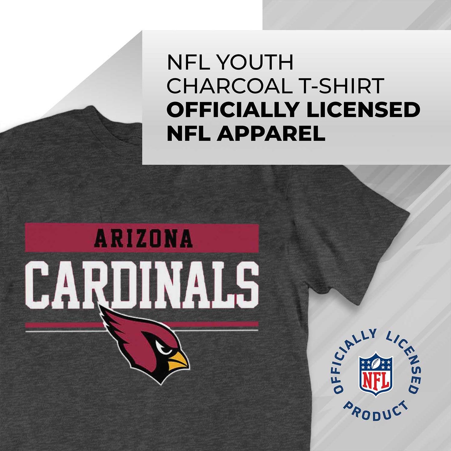 Arizona Cardinals NFL Youth Short Sleeve Charcoal T Shirt - Charcoal