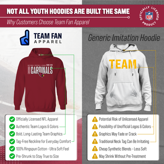 Arizona Cardinals NFL Youth Modern Endzone Football Fleece Hooded Sweatshirt - Cardinal