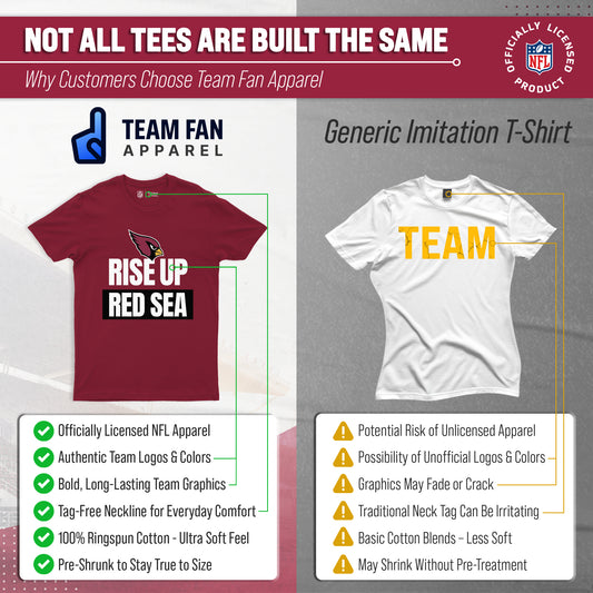 Arizona Cardinals NFL Adult Team Slogan Unisex T-Shirt - Cardinal