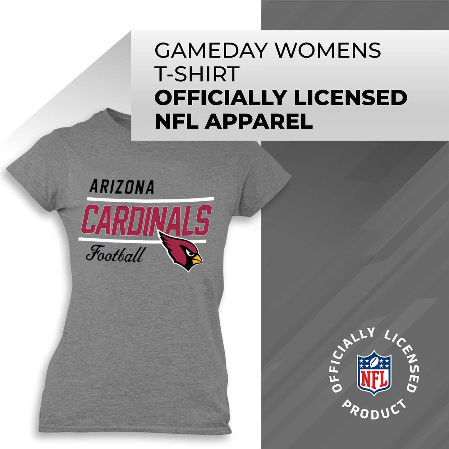Arizona Cardinals NFL Womens Plus Size Relaxed Fit T-Shirt - Gray