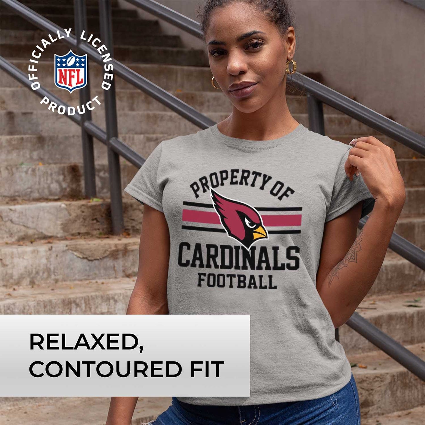 Arizona Cardinals NFL Women's Property Of Lightweight Plus Size T-Shirt - Sport Gray