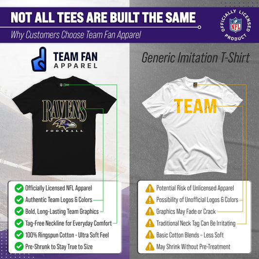 Baltimore Ravens NFL Adult Overtime Blueprint Tag-Less T-Shirt - Black