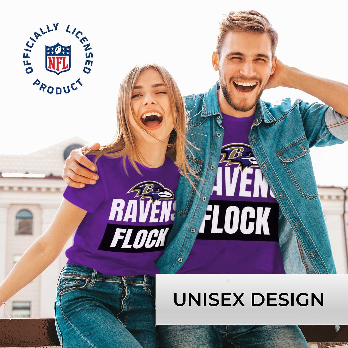 Baltimore Ravens NFL Adult Team Slogan Unisex T-Shirt - Purple