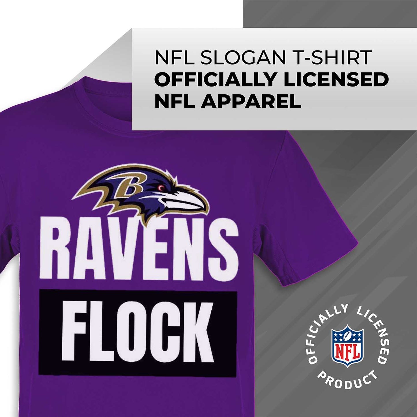 Baltimore Ravens NFL Adult Team Slogan Unisex T-Shirt - Purple