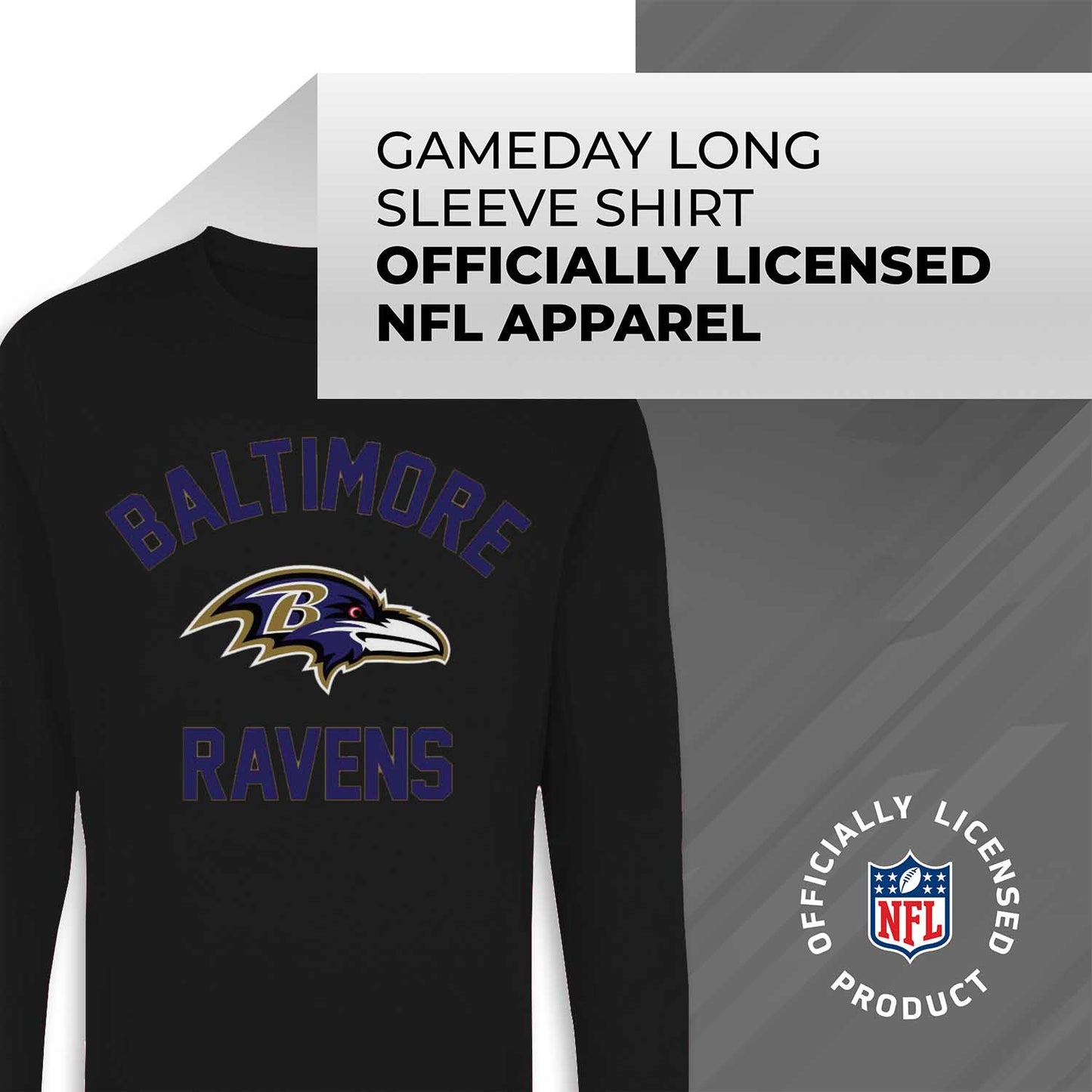 Baltimore Ravens NFL Gameday Adult Long Sleeve Shirt - Black
