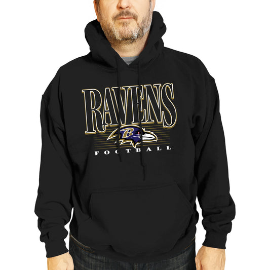 Baltimore Ravens NFL Adult Unisex Overtime Blueprint Soft Fleece Hooded Sweatshirt - Black