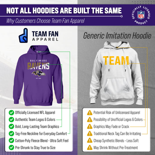 Baltimore Ravens Adult NFL Diagonal Fade Fleece Hooded Sweatshirt - Purple
