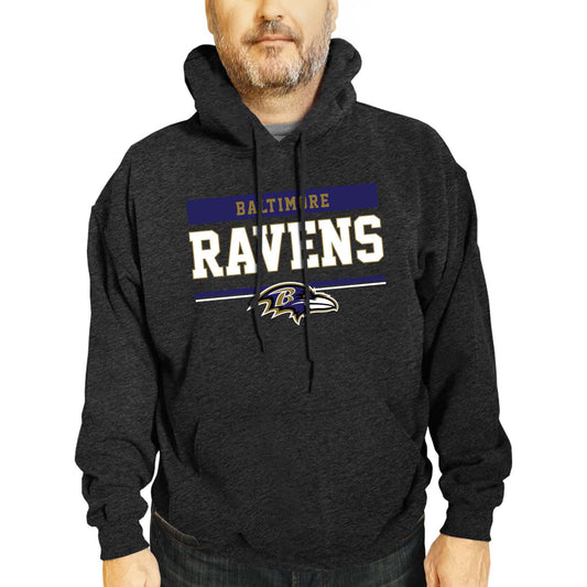 Baltimore Ravens NFL Adult Gameday Charcoal Hooded Sweatshirt - Charcoal