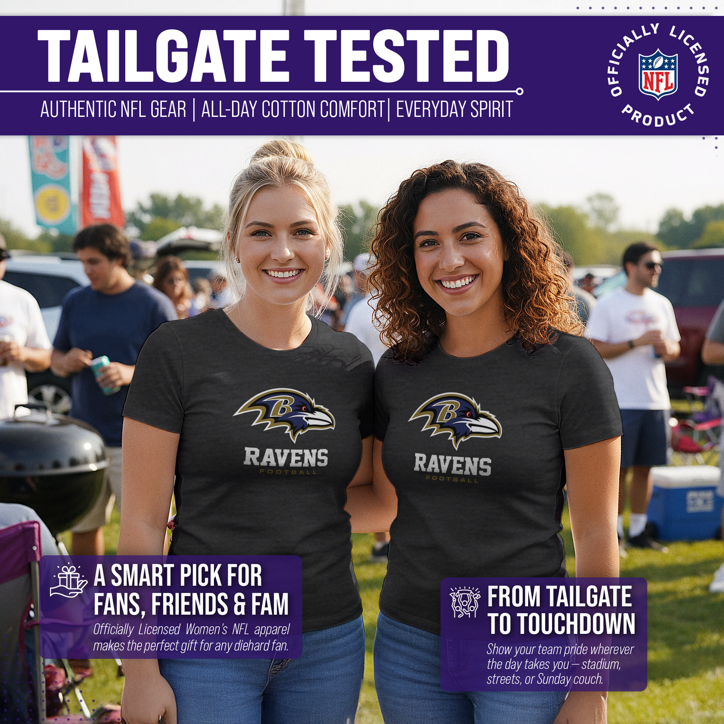 Baltimore Ravens Women's NFL Ultimate Fan Logo Short Sleeve T-Shirt - Black