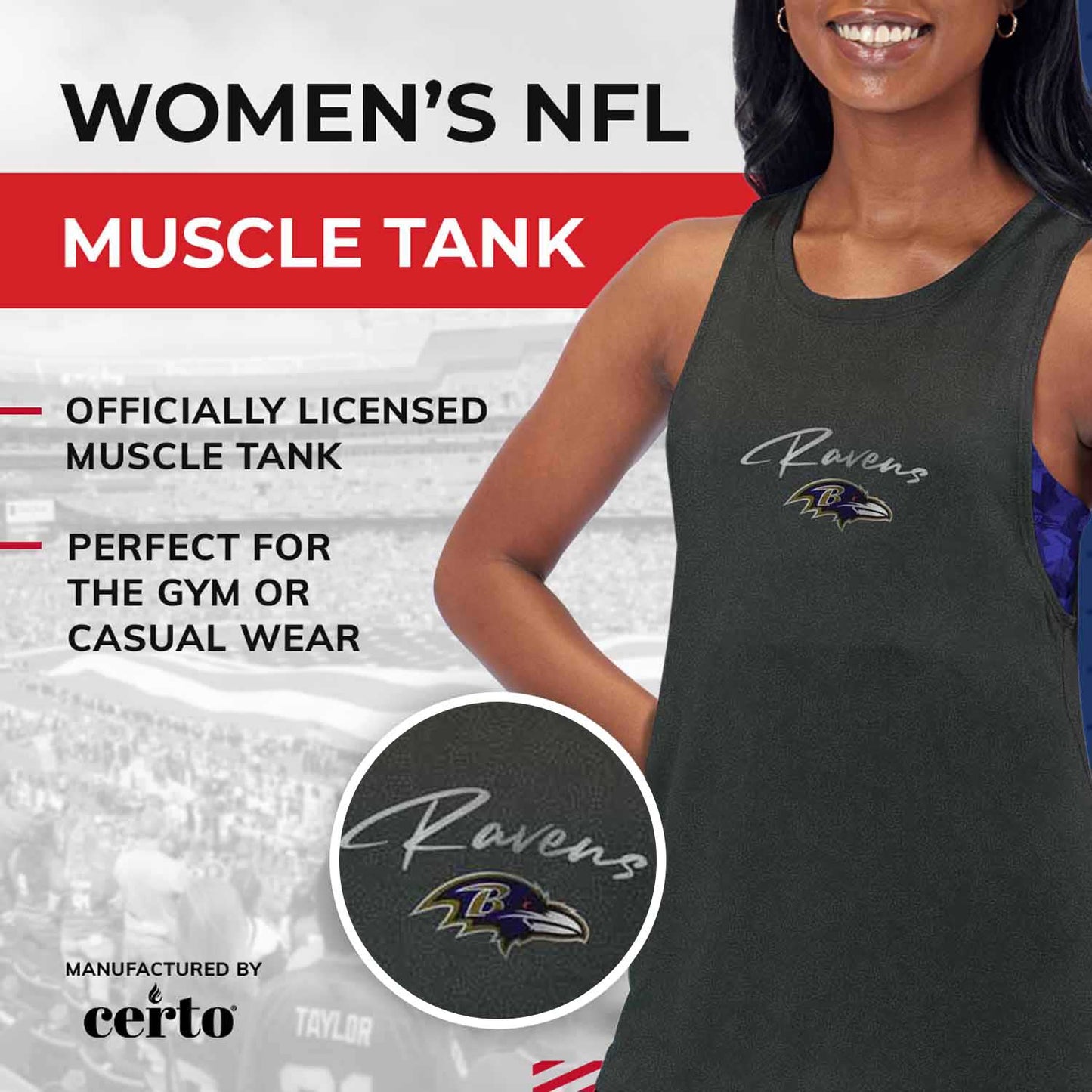 Baltimore Ravens NFL Women's Muscle Tank - Black