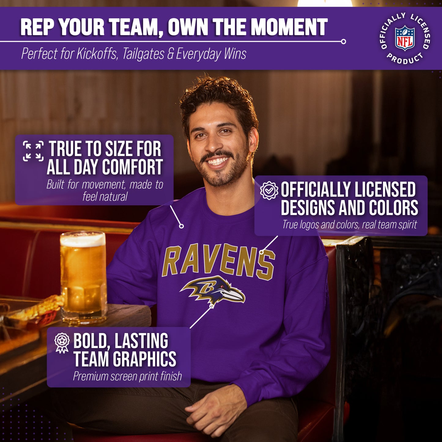 Baltimore Ravens NFL Home Team Crew - Purple