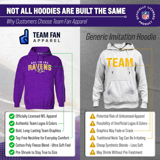 Baltimore Ravens NFL Adult Unisex Starting Fresh Ultra Soft Fleece Hooded Sweatshirt - Purple