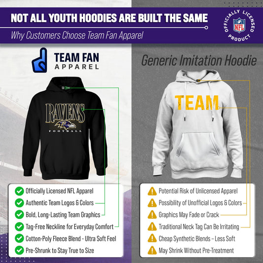 Baltimore Ravens NFL Youth Overtime Blueprint Football Fleece Hooded Sweatshirt - Black