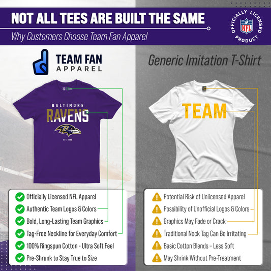 Baltimore Ravens Adult NFL Diagonal Fade Color Block T-Shirt - Purple