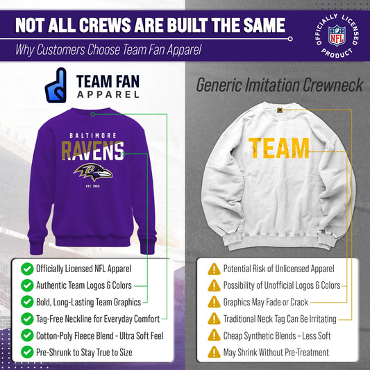 Baltimore Ravens Adult NFL Diagonal Fade Color Block Crewneck Sweatshirt - Purple