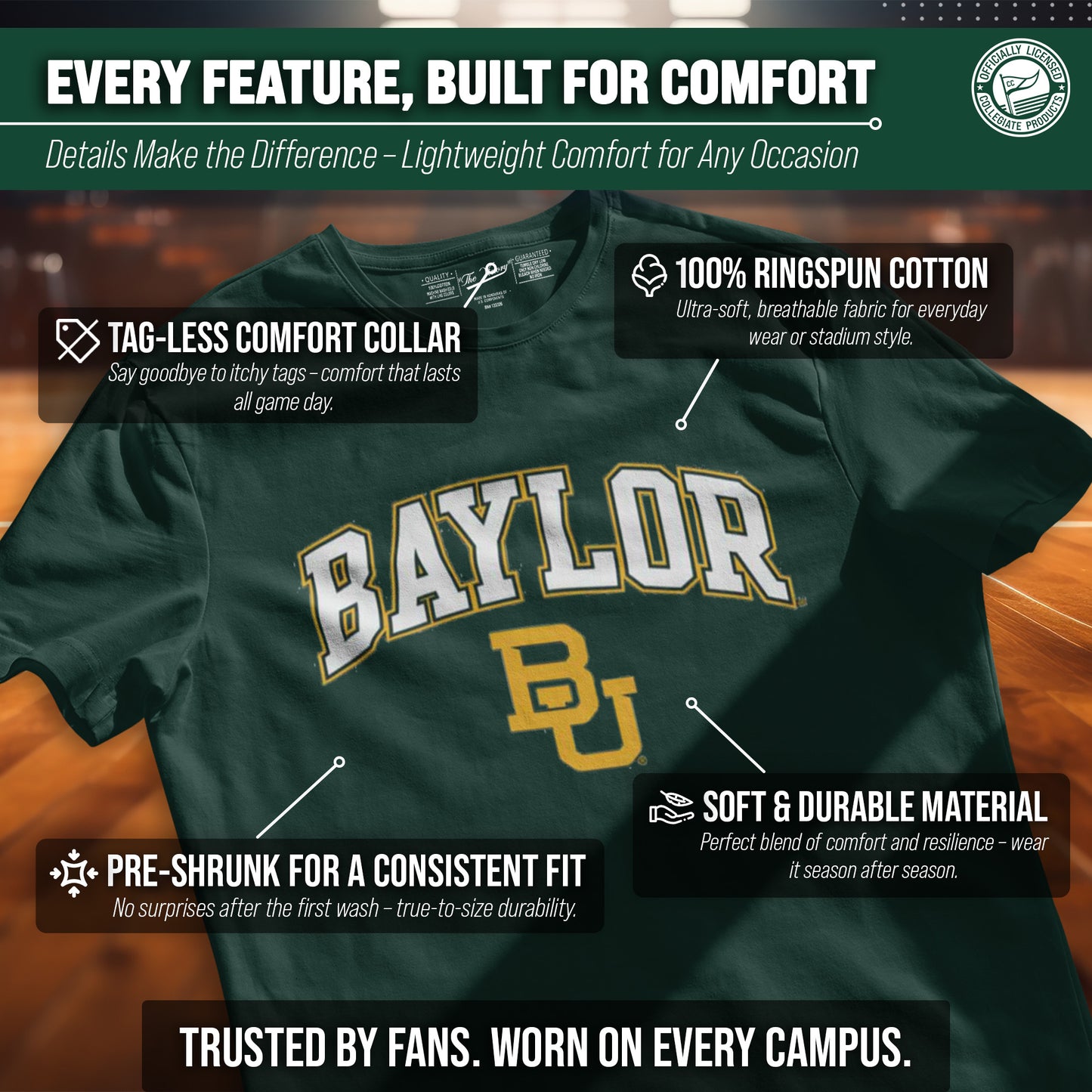 Baylor Bears NCAA Adult Gameday Cotton T-Shirt - Team Color